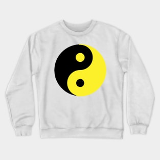 Yin Yang in yellow and black Crewneck Sweatshirt